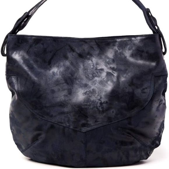 NWOT Cofi Diana Dark Blue Metallic Distressed Leather Hobo Bag  MSRP was $275 - Picture 3 of 9